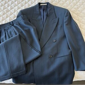 Boss Double-Breasted Suit with Wide Lapels